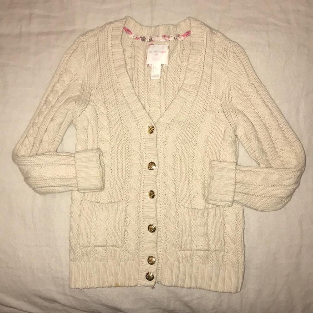 Cable knit cardigan
